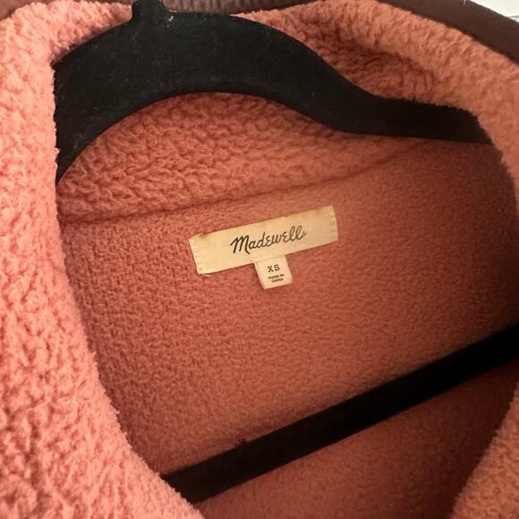Madewell Fleece Quilted-Pocket Popover Jacket in Rose Dust Size XS - Picture 4 of 5